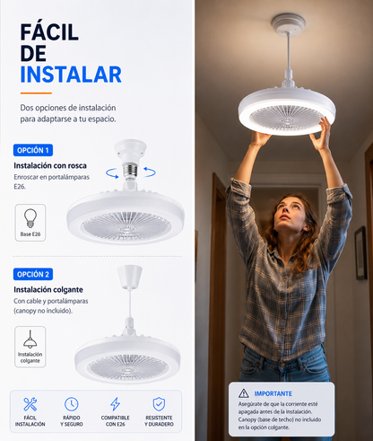 ABANICO LED MULTIFUNCIONAL CON AROMATIZANTE