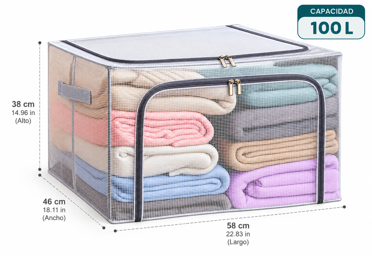 ORGANIZADOR MULTIUSO DE 100L – ¡AHORRA ESPACIO Y MANTEN TODO EN ORDEN!