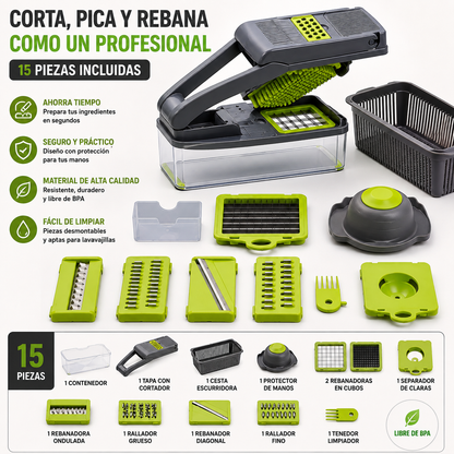 CORTADOR DE VEGETALES SHOPER — 14 PIEZAS