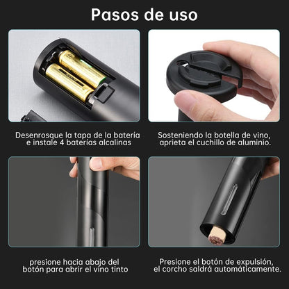 DESTAPADOR DE VINO ELÉCTRICO RECARGABLE